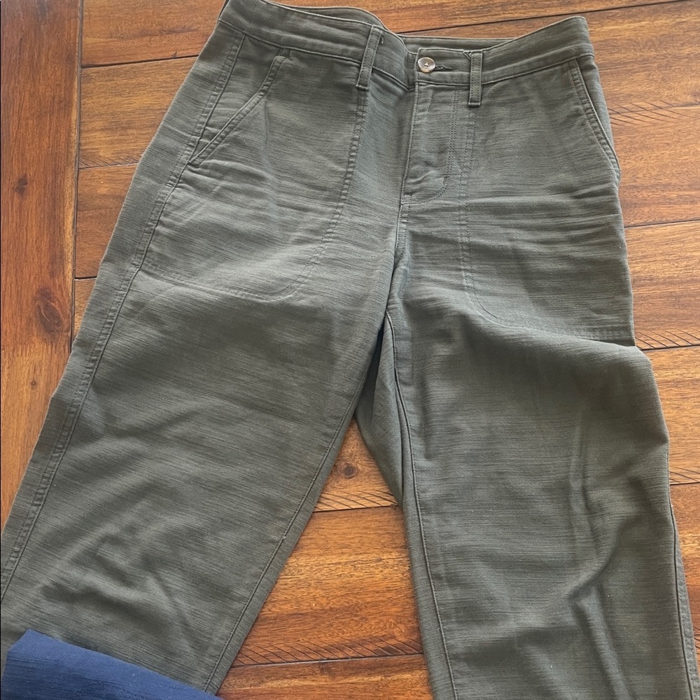 J Crew factory Cotton Camp Pants Green Blue size 28P - Picture 4 of 16
